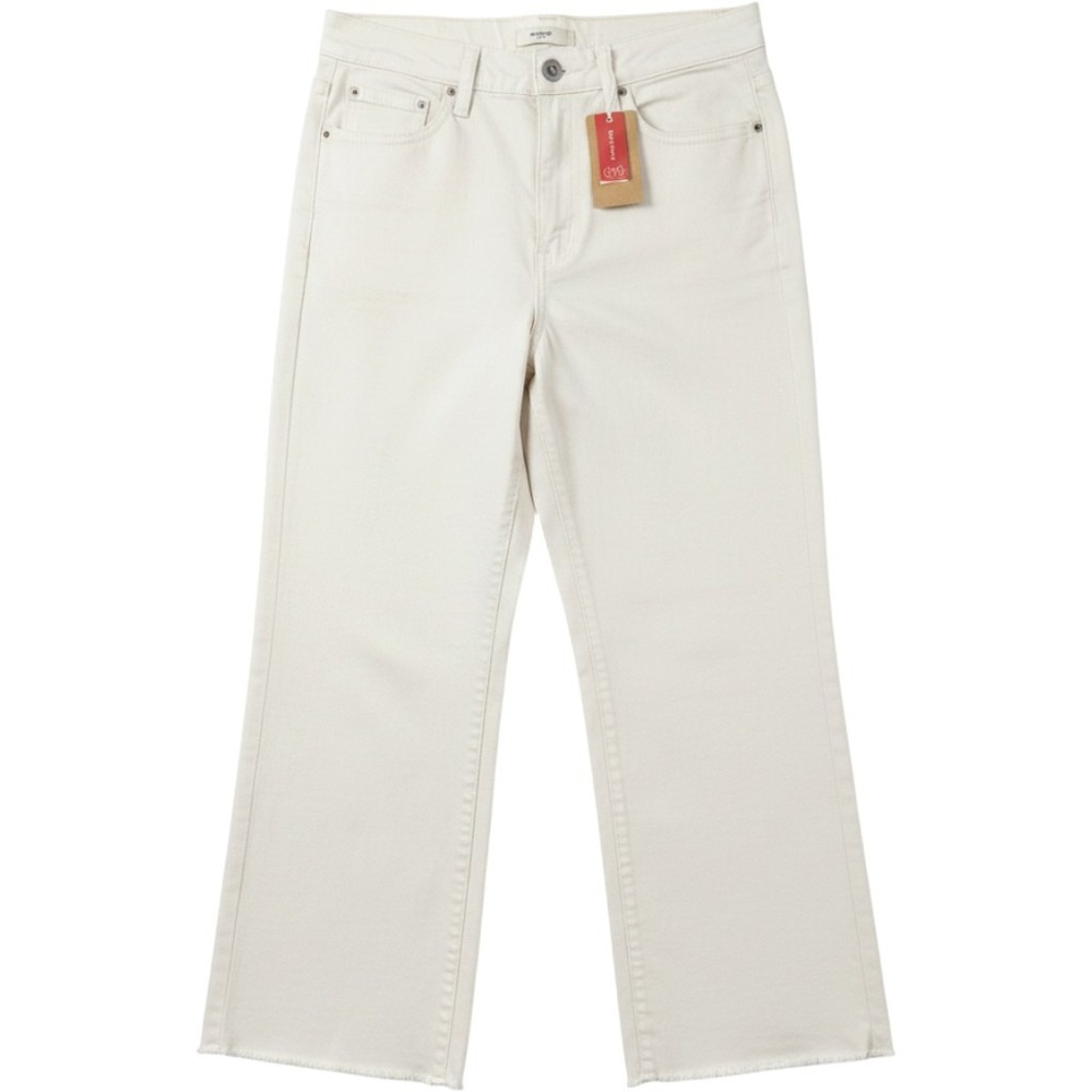 Marine Layer Pants Womens 14 White Twill Stretch Chino Raw Hem Straight Leg